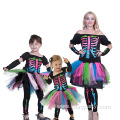 Halloween Colorful Bones Skeleton Children Tutu Dresses